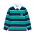 Polo de Piqué para Niño con Listas Azules y Turquesas