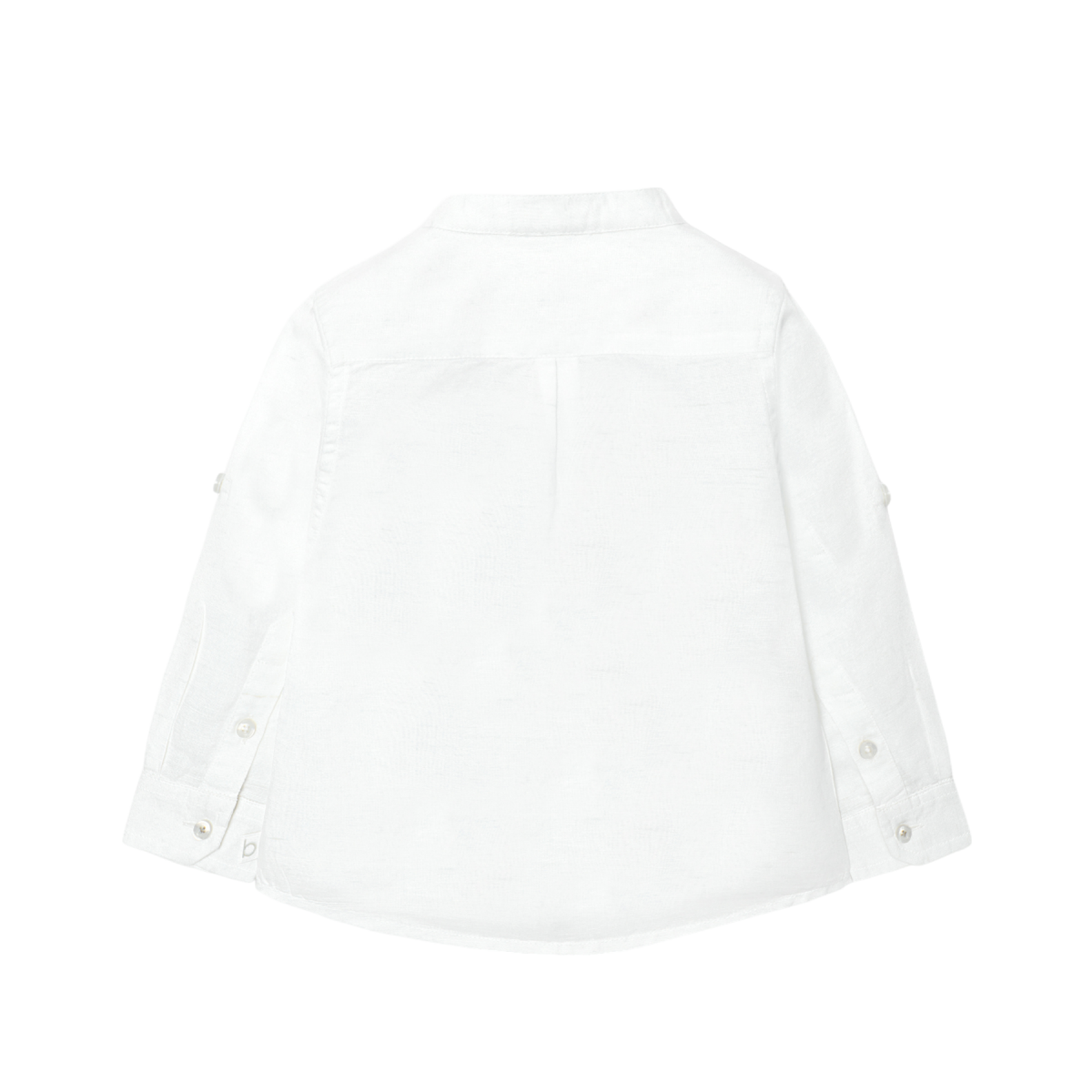 Camisa de Lino en Manga Larga para Niño en Color Blanco