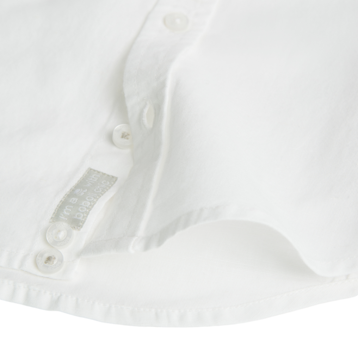 Camisa de Lino en Manga Larga para Niño en Color Blanco