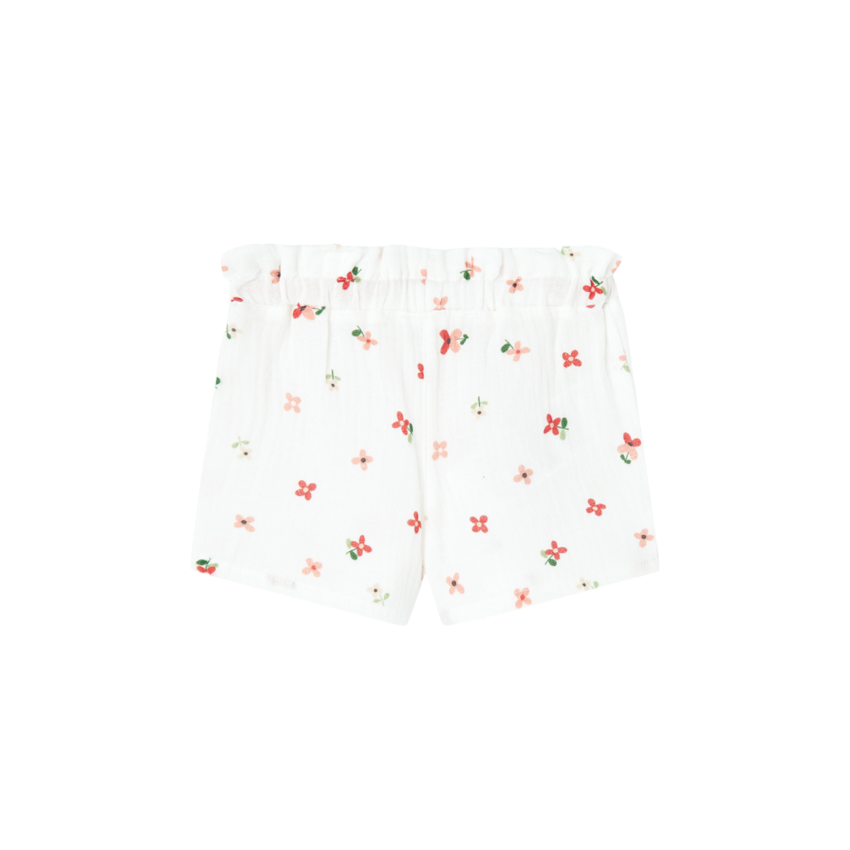 Bermuda para Niña en Color Crudo con Estampado de Flores