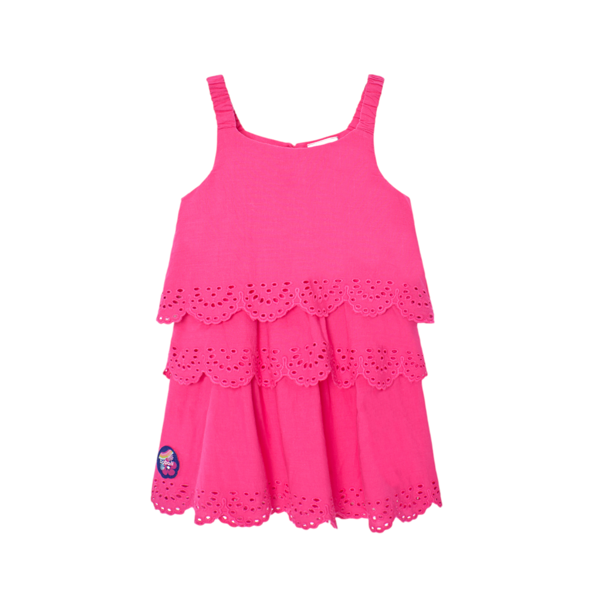 Vestido Bordado para Niña en Color Rosa Fucsia
