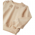 Sudadera Beige Niña Flores Caladas