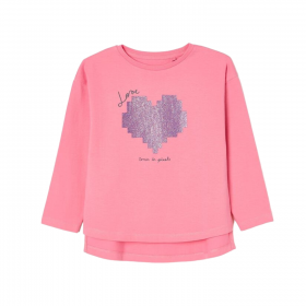 Camiseta Rosa con Corazón de Purpurina