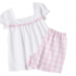 Pijama Corto Cuadritos Rosas y Blancos