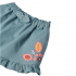 Short Bebé Azul Grisaceo Flores Bordadas