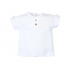 Camiseta Bebé Blanca Botones Frontales Efecto Madera