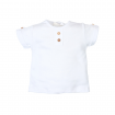 Camiseta Bebé Blanca Botones Frontales Efecto Madera