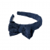 Diadema Poplin con Lazo Azul Marino
