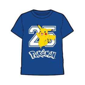 Camiseta Pokémon 025 Azul 100% Algodón