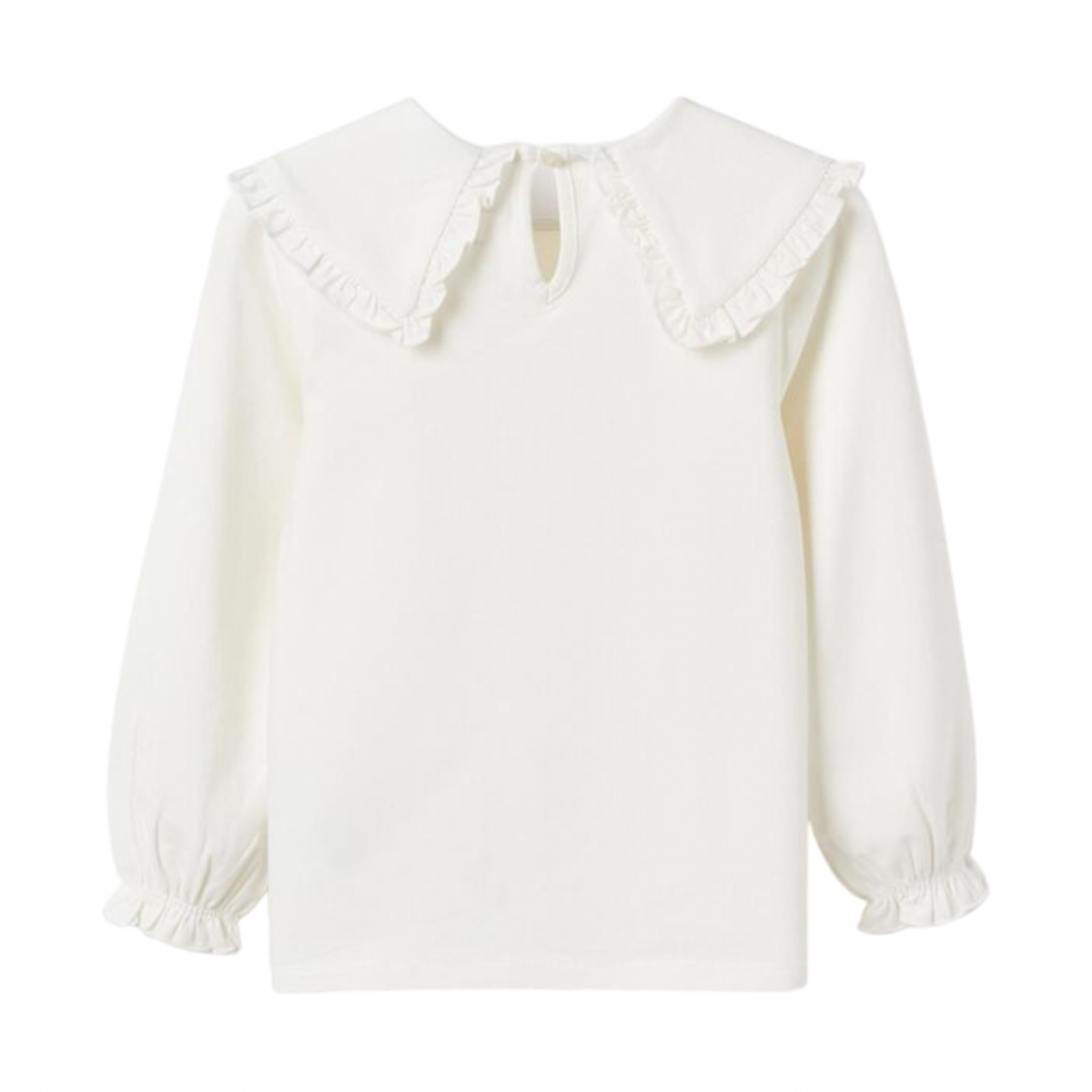 Camiseta Bebé Niña Color Crudo con Cuello Bobo