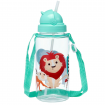 Botella de Agua Infantil 450 ml Inastillable con Pajita Animales del Zoo