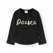 Camiseta Negra "Dance" Pedrería  para Niña