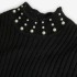 Jersey Negro con Perlas en Cuello y Puños para Niña