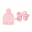 Set Gorro y Patucos Pompón para Bebé