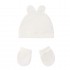 Conjunto Bebé Gorro y Manoplas color Blanco