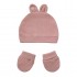 Conjunto Gorro y Manoplas Rosa Maquillaje para Bebé