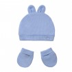 Conjunto Gorro y Manoplas Azul para Bebé