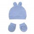 Conjunto Gorro y Manoplas Azul para Bebé