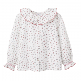 Blusa Flores Cuello Bobo