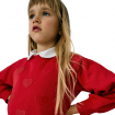 Sudadera Roja con Corazones en Relieve