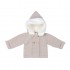 Chaqueta DE Punto Color Topo y Pelo en Capucha para Bebé