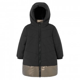 Parka Extensible Boboli con Forro en Tejido Técnico en Negro y Dorado