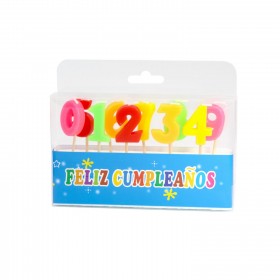 Pack 10 velas de cumpleaños números