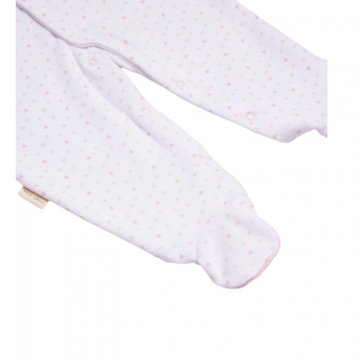 Pelele Bebé Manga Larga en color Blanco y Rosa