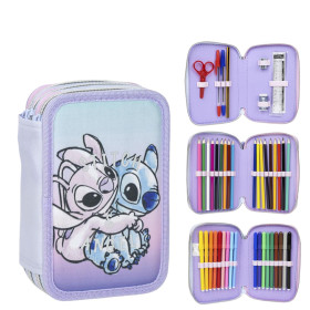 Plumier Triple con Accesorios de Stitch