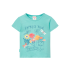 Camiseta Turquesa Flores 3D