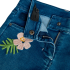 Pantalón Vaquero Largo con Flores Bordadas
