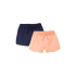 Pack 2 Pantalones Cortos Algodón Naranja/ Azul Marino