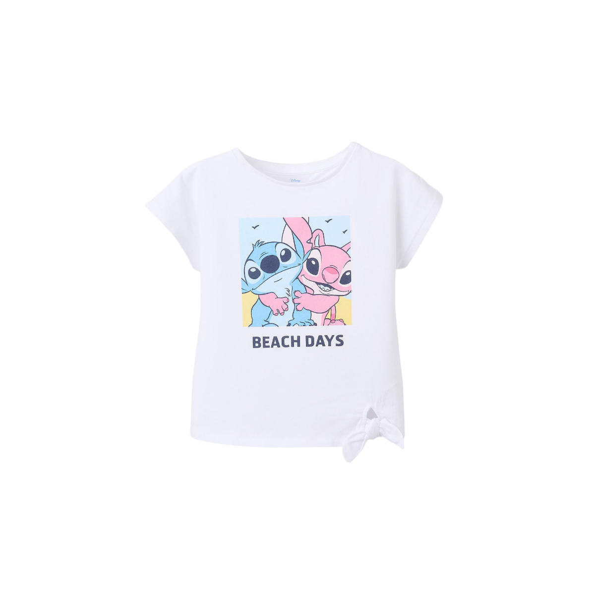 Camiseta Manga Corta Color Blanco Stitch