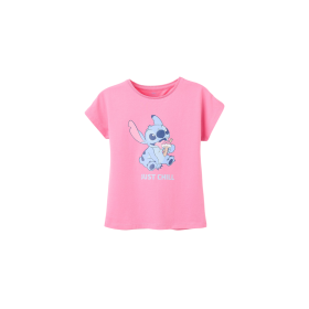 Camiseta Manga Corta Color Fucsia Stitch