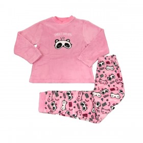 Pijama coralina com estampa panda