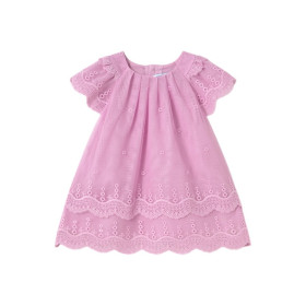 Vestido Tul Bordado Voantes Bebé