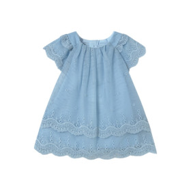 Vestido Tul Bordado Voantes Bebé