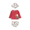 Conjunto 3 piezas baño camiseta protección solar recién nacida