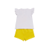 Conjunto Camiseta Estampada Motivo Pollito y Short Amarillo para Bebé