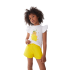 Conjunto Camiseta Estampada Motivo Pollito y Short Amarillo para Bebé