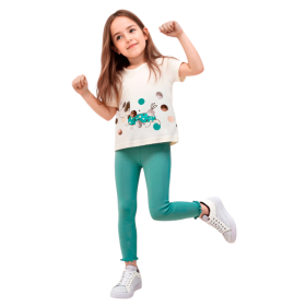 Conjunto Legging y Camiseta Perro Salchicha Lenntejuela