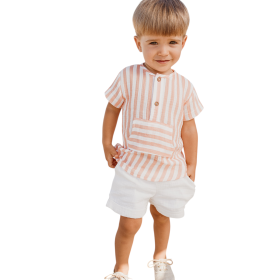 Conjunto Camisa y Bermuda Bambula Colección Rayas
