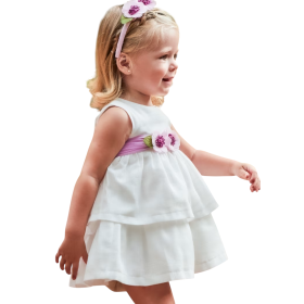 Vestido con Fajín Floral Bebé