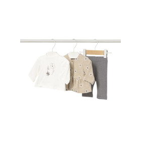 Conjunto 3 piezas recién nacida, camiseta, legging y chaqueta