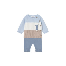 Conjunto pantalón y jersey tricot recién nacido modelo conejito