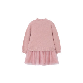Vestido tricot combinado niña