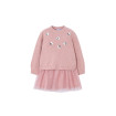 Vestido tricot combinado niña