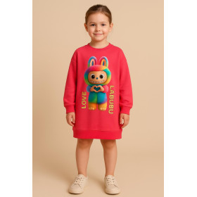 Vestido LABUBU estilo sudadera
