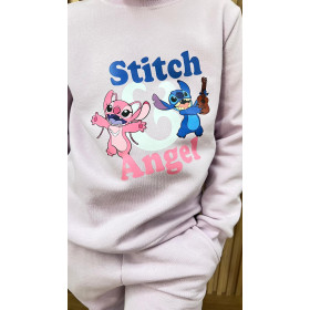 Chándal Stitch y Angel color rosa