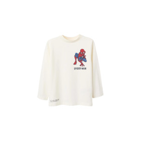 Camiseta Spiderman Manga Larga color marfil